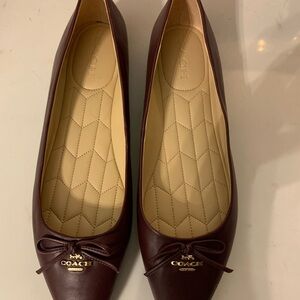 Coach Women's Burgundy Annabel Leather Flats